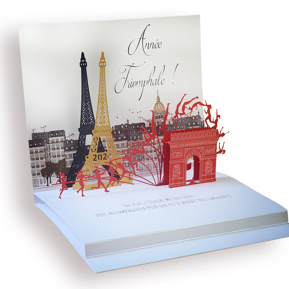 Carte pop up 3D, sur plusieurs niveaux réalisée par MH Éditions. Made in France.