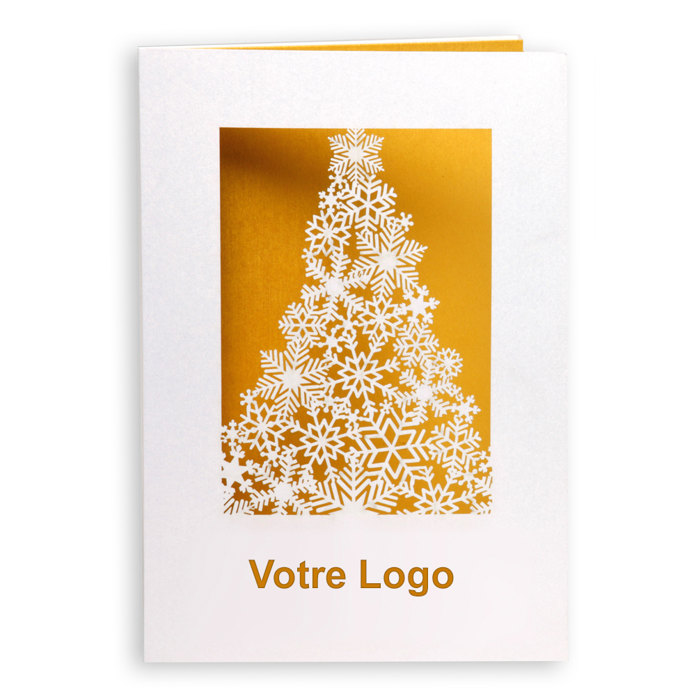 carte de voeux sapin en découpe laser